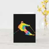 Trippy Rainbow Hippie - Krawatte-Färbung Skiing Karte (Gelbe Blume)