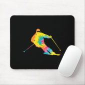 Trippy Rainbow Hippie - Krawatte-Färbung Skiing Mousepad (Mit Mouse)