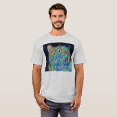 Trippy Raum-Katze T-Shirt (Vorne ganz)
