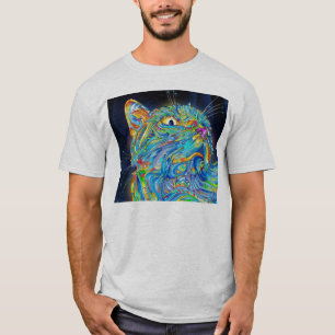 Trippy Raum-Katze T-Shirt