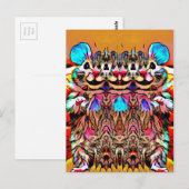 Trippy Rave Rat Postkarte (Vorne/Hinten)