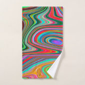Trippy Red, Green und Blue Abstrakt Groovy Art Badhandtuch Set (Handtuch)