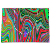 Trippy Red, Green und Blue Abstrakt Groovy Art Große Geschenktüte (Vorderseite)