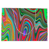 Trippy Red, Green und Blue Abstrakt Groovy Art Große Geschenktüte (Rückseite)