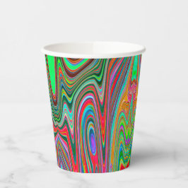 Trippy Red, Green und Blue Abstrakt Groovy Art Pappbecher