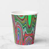 Trippy Red, Green und Blue Abstrakt Groovy Art Pappbecher (Vorderseite)