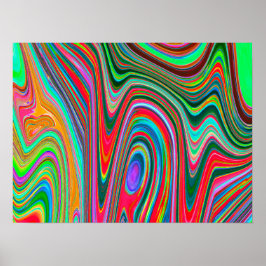 Trippy Red, Green und Blue Abstrakt Groovy Art Poster
