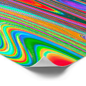 Trippy Red, Green und Blue Abstrakt Groovy Art Poster (Ecke)
