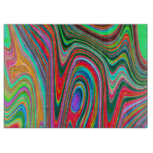 Trippy Red, Green und Blue Abstrakt Groovy Art Schneidebrett (Vorderseite)