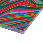 Trippy Red, Green und Blue Abstrakt Groovy Art Schneidebrett (Ecke)