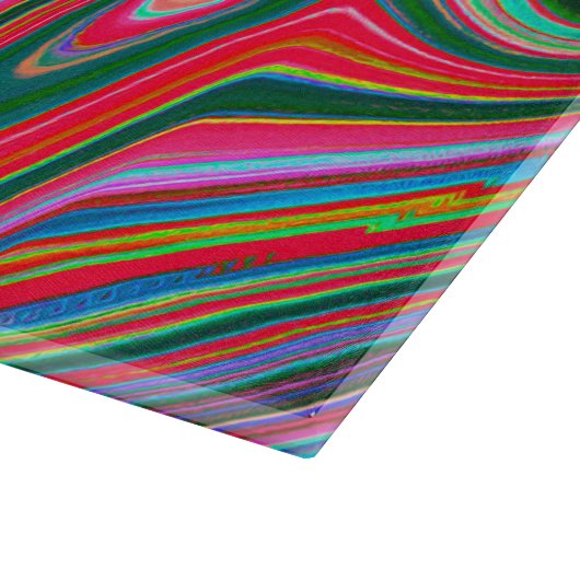 Trippy Red, Green und Blue Abstrakt Groovy Art Schneidebrett (Ecke)