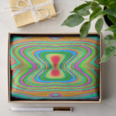 Trippy Red, Green und Blue Abstrakt Groovy Art Seidenpapier (Geschenk)