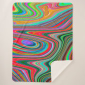 Trippy Red, Green und Blue Abstrakt Groovy Art Sherpadecke (Vorderseite)