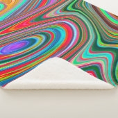 Trippy Red, Green und Blue Abstrakt Groovy Art Sherpadecke (3/4)