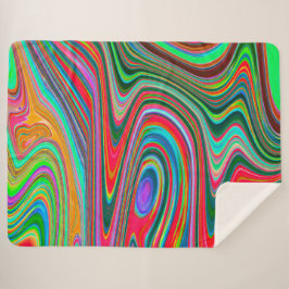 Trippy Red, Green und Blue Abstrakt Groovy Art Sherpadecke