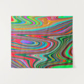 Trippy Red, Green und Blue Abstrakt Groovy Art Wandteppich (Vorderseite (Horizontal))
