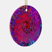 Trippy Red und Lila Abstrakt Retro Liquid Swirl Keramik Ornament (Rechts)