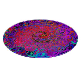 Trippy Red und Lila Abstrakt Retro Liquid Swirl Schneidebrett