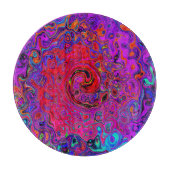 Trippy Red und Lila Abstrakt Retro Liquid Swirl Schneidebrett (Vorderseite)