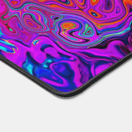 Trippy Red und Lila Abstrakt Retro Liquid Swirl Schreibtischunterlage (Ecke)