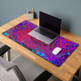 Trippy Red und Lila Abstrakt Retro Liquid Swirl Schreibtischunterlage
