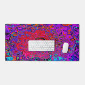 Trippy Red und Lila Abstrakt Retro Liquid Swirl Schreibtischunterlage (Tastatur & Maus)