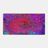 Trippy Red und Lila Abstrakt Retro Liquid Swirl Schreibtischunterlage (Vorderseite)