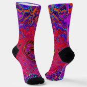 Trippy Red und Lila Abstrakt Retro Liquid Swirl Socken (Gewinkelt)