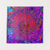 Trippy Red und Lila Abstrakt Retro Liquid Swirl Wandteppich (Vorderseite (Horizontal))