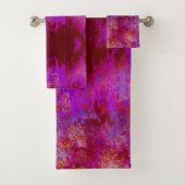 Trippy Red und Magenta Impressionistische Landscha Badhandtuch Set (Insitu)