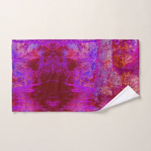 Trippy Red und Magenta Impressionistische Landscha Badhandtuch Set (Handtuch)
