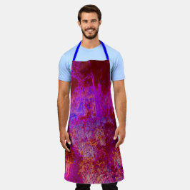 Trippy Red und Magenta Impressionistische Landscha Schürze