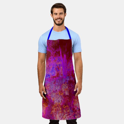 Trippy Red und Magenta Impressionistische Landscha Schürze (Getragen)