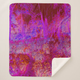 Trippy Red und Magenta Impressionistische Landscha Sherpadecke