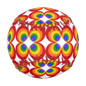 Trippy Regenbogenblumen Baseball (Rückseite)