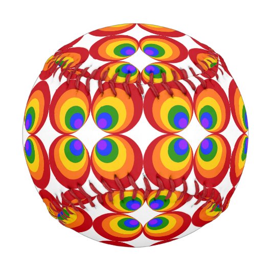 Trippy Regenbogenblumen Baseball (Vorderseite)