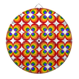 Trippy Regenbogenblumen Dartscheibe