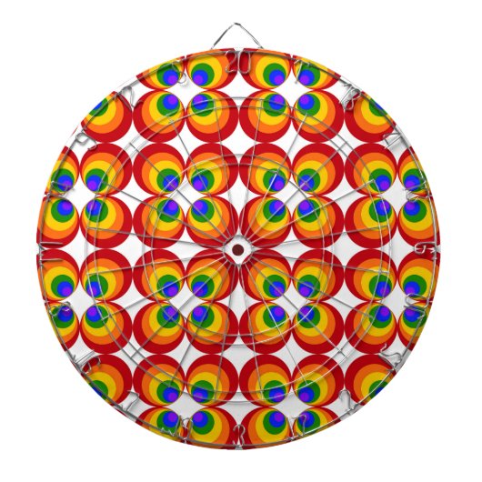 Trippy Regenbogenblumen Dartscheibe (vorne)
