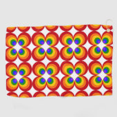 Trippy Regenbogenblumen Golfhandtuch (Horizontal)