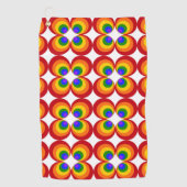 Trippy Regenbogenblumen Golfhandtuch (Vorderseite)