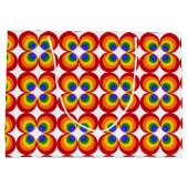 Trippy Regenbogenblumen Große Geschenktüte (Rückseite)