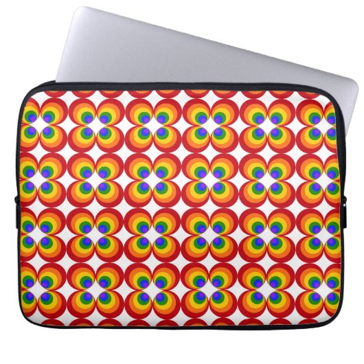 Trippy Regenbogenblumen Laptopschutzhülle (Vorderseite)