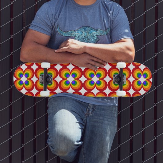 Trippy Regenbogenblumen Skateboard (Außenbereich 3)