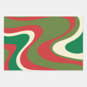 Trippy Retro 60er 70er Swirbeln Abstrakt Xmas Red Geschenkpapier Set (Vorderseite 2)