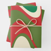 Trippy Retro 60er 70er Swirbeln Abstrakte Weihnach Geschenkpapier Set (Beispiel)