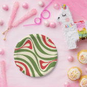 Trippy Retro Abstrakt Swirt Weihnachtsmuster Pappteller (Party)