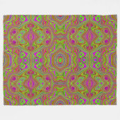 Trippy Retro Chartreuse Magenta Abstraktes Muster Fleecedecke (Vorderseite (Horizontal))