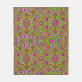 Trippy Retro Chartreuse Magenta Abstraktes Muster Fleecedecke (Vorderseite)