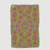 Trippy Retro Chartreuse Magenta Abstraktes Muster Golfhandtuch (Vorderseite)