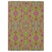 Trippy Retro Chartreuse Magenta Abstraktes Muster Klemmbrett (Rückseite)
